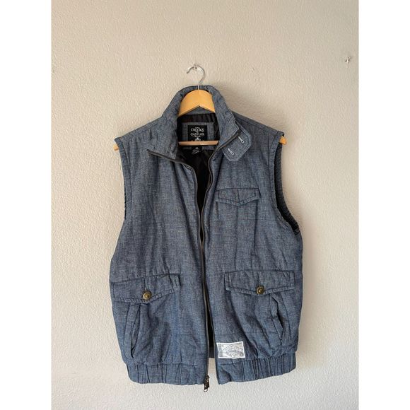 CROOKS & CASTLES Original Troublemakers Embroidered Vest, Gray (M) - Picture 1 of 8